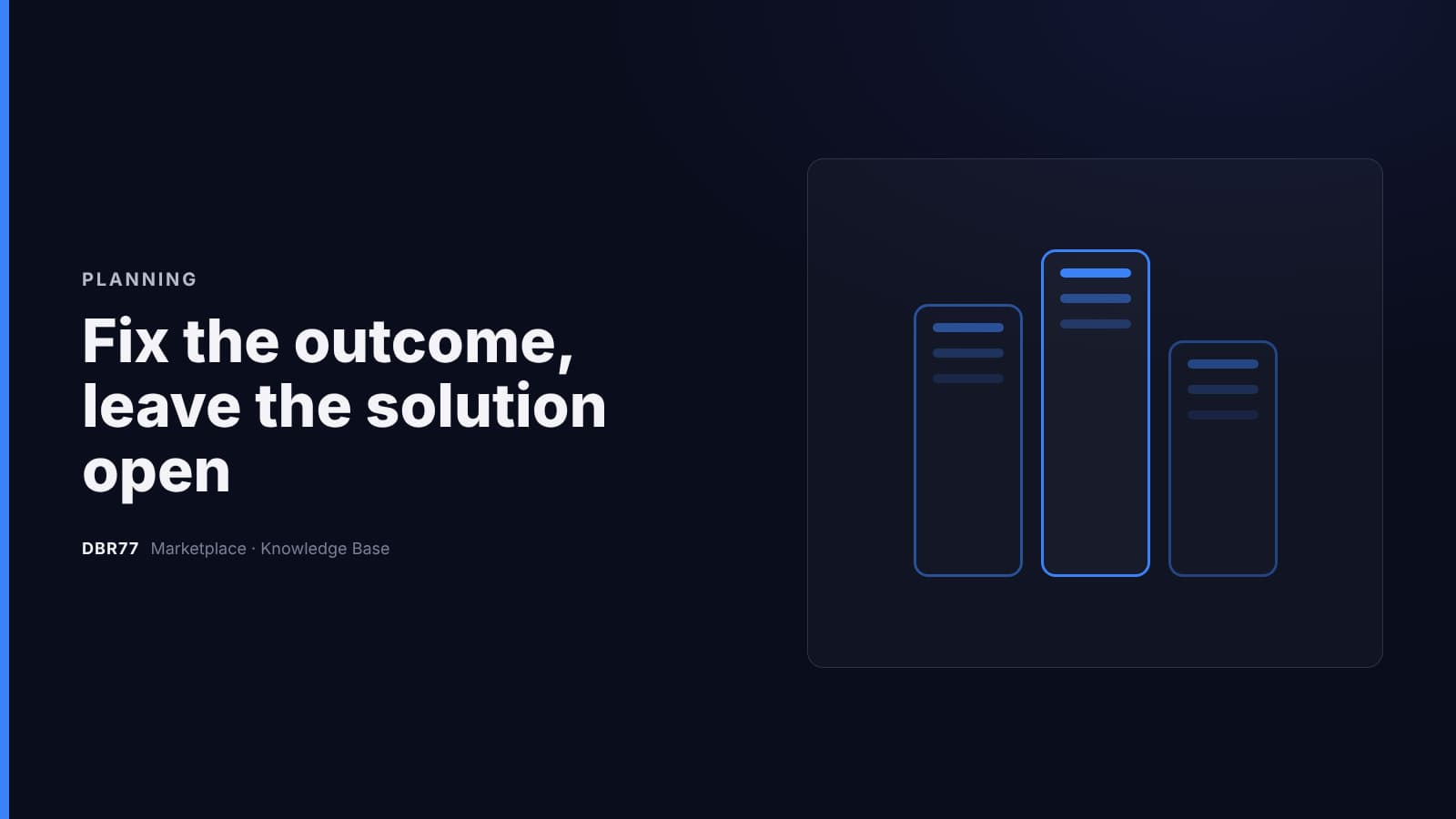 Fix the outcome, leave the solution open