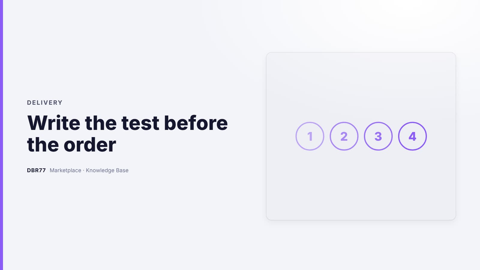 Write the test before the order